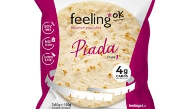 Πρωτεΐνικές πίτες με φυτικές ίνες & χαμηλούς υδατάνθρακες Feeling OK Piada 2 x 50 γρ.