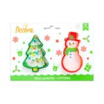 Κουπάτ πλαστικό Decora Χριστουγεννιάτικο δέντρο-χιονάνθρωπος σετ 2 τεμ. (028.02.936)