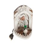 Εικόνισμα ρεύματος με λάμπα Παναγία-Ιησούς ασημένιο μεγάλο (12x9x20εκ.) 1 τεμ. - Image 2