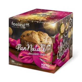 Κέικ panettone (πανετόνε) με χαμηλούς υδατάνθρακες Feeling OK Pan Natale με κομματάκια σοκολάτας 90 γρ.