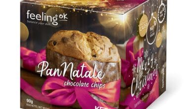 Κέικ panettone (πανετόνε) με χαμηλούς υδατάνθρακες Feeling OK Pan Natale με κομματάκια σοκολάτας 90 γρ.
