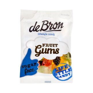 Ζελεδάκια ανάμεικτα φρούτα deBron Fruit Gums χωρίς ζάχαρη 100 γρ.