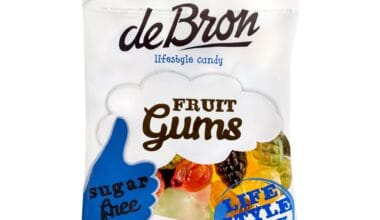 Ζελεδάκια ανάμεικτα φρούτα deBron Fruit Gums χωρίς ζάχαρη 100 γρ.