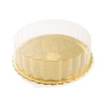 Δίσκος πλαστικός με πλαστικό καπάκι στρογγυλός για κέικ/βασιλόπιτες 1 τεμ.