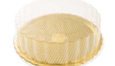 Δίσκος πλαστικός με πλαστικό καπάκι στρογγυλός για κέικ/βασιλόπιτες 1 τεμ.