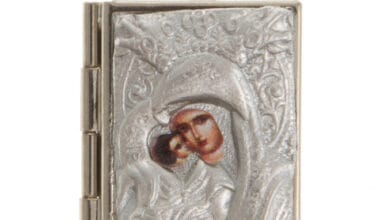 Φυλαχτό κρεμαστό ασημένιο Παναγία-Ιησούς με 2 θέσεις για εικόνες 1 τεμ.