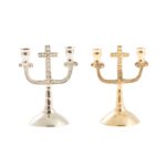 Κηροπήγιο για κεριά εκκλησίας διπλό με σταυρό (8443) 1 τεμ.