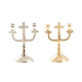 Κηροπήγιο για κεριά εκκλησίας διπλό με σταυρό (8443) 1 τεμ.