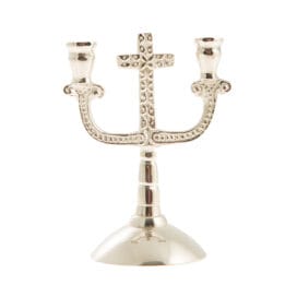 Κηροπήγιο για κεριά εκκλησίας διπλό με σταυρό (8443) 1 τεμ. - Image 4