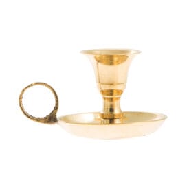 Κηροπήγιο για κεριά εκκλησίας μονό με λαβή και δίσκο χρυσό (2190) 1 τεμ.