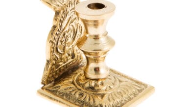 Κηροπήγιο για κεριά εκκλησίας μονό με λαβή χρυσό (107Β) 1 τεμ.