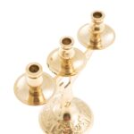 Κηροπήγιο για κεριά εκκλησίας τριπλό χρυσό (4040Β) 1 τεμ. - Image 2