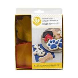 Κουπάτ μεταλλικό Wilton σκυλάκι-πατούσα-κόκαλο-σπιτάκι σετ 4 τεμ. (018.07.903)