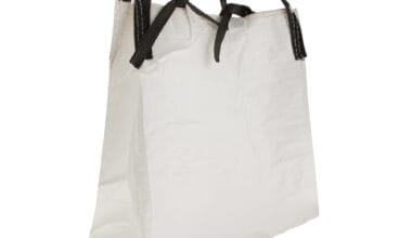 Τσάντα πλαστική αντοχής πολλαπλών χρήσεων, λευκή 40x25x40 εκ.