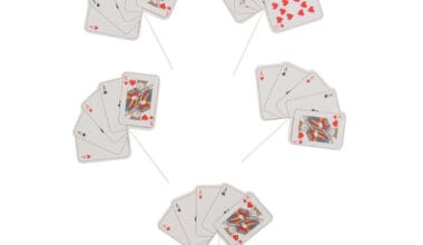 Χριστουγεννιάτικα διακοσμητικά καρφωτά τραπουλόχαρτα σετ 5 τεμ.