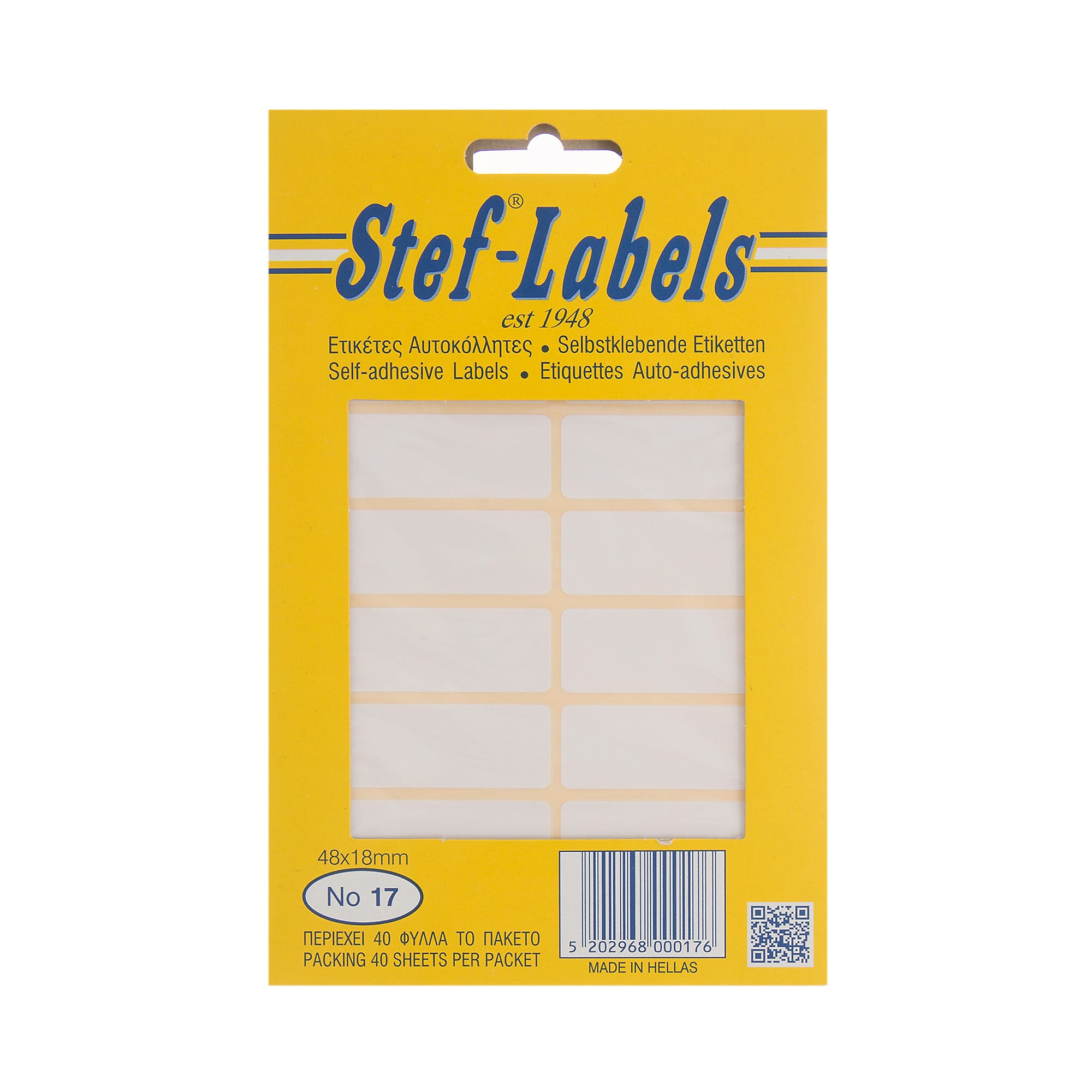 aytokollhtes-etiketes-stef-labels-no-17-16-or8ogonies-48x18mm-40fylla-1 Αυτοκόλλητες ετικέτες Stef-Labels No. 17 16-ορθογώνιες 48x18mm 40 φύλλα - Image 1