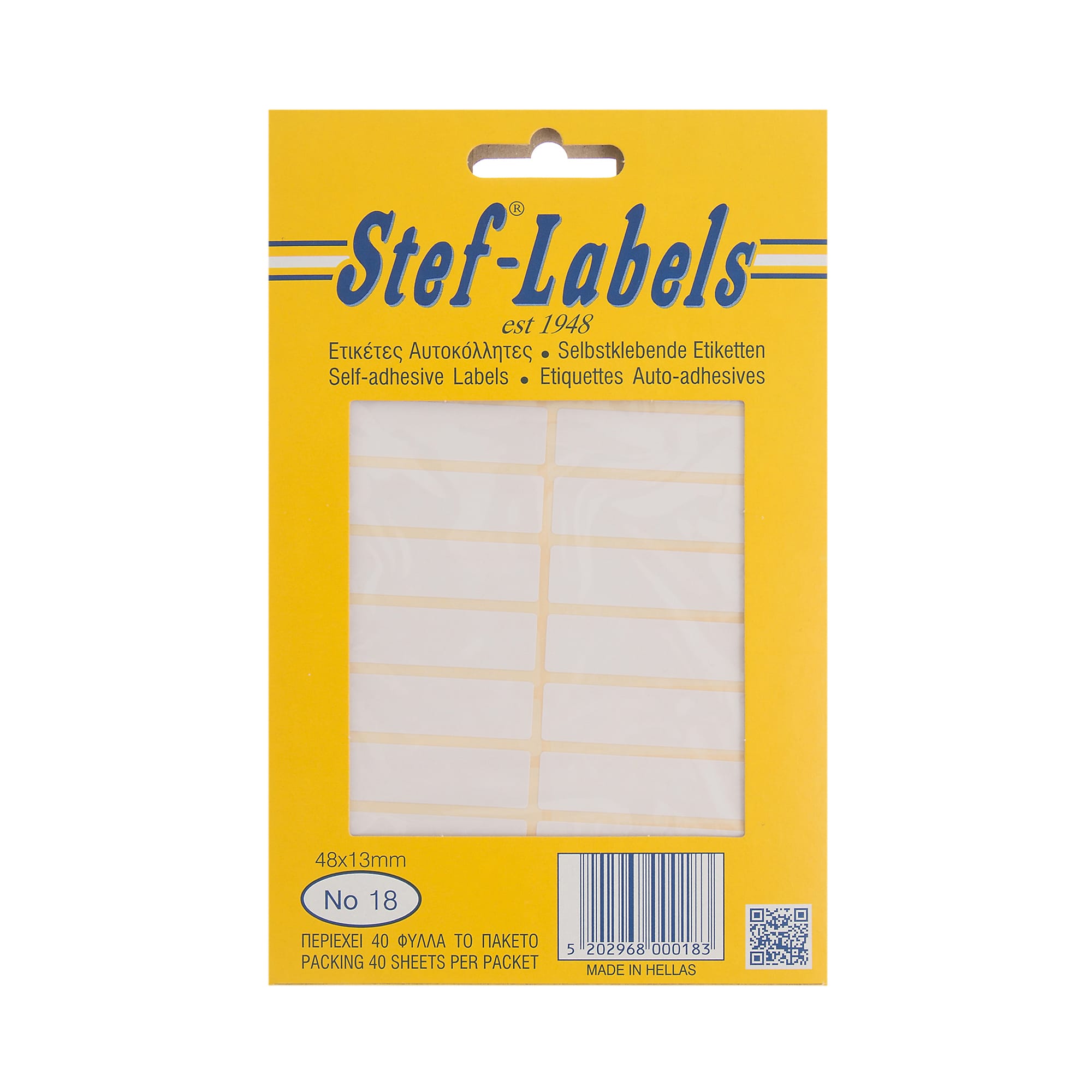 aytokollhtes-etiketes-stef-labels-no-18-20-or8ogonies-48x13mm-40fylla-1 Αυτοκόλλητες ετικέτες Stef-Labels No. 18 20-ορθογώνιες 48x13mm 40 φύλλα - Image 1