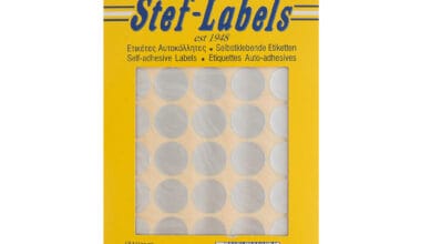 Αυτοκόλλητες ετικέτες Stef-Labels No. 206 40-στρογγυλές ασημί Φ19mm 40 φύλλα