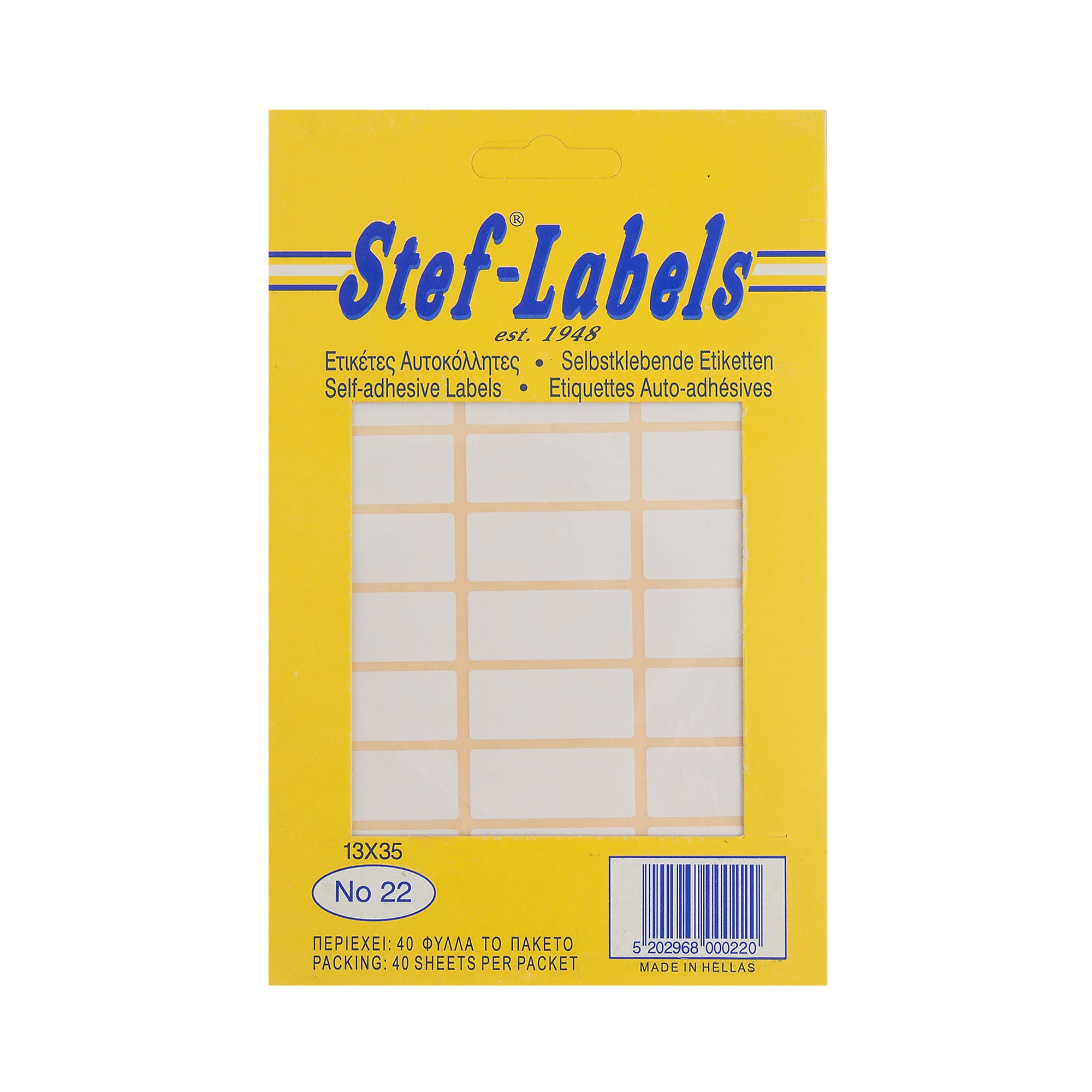 aytokollhtes-etiketes-stef-labels-no-22-24-or8ogonies-35x15mm-40fylla-1 Αυτοκόλλητες ετικέτες Stef-Labels No. 22 24-ορθογώνιες 35x15mm 40 φύλλα - Image 1