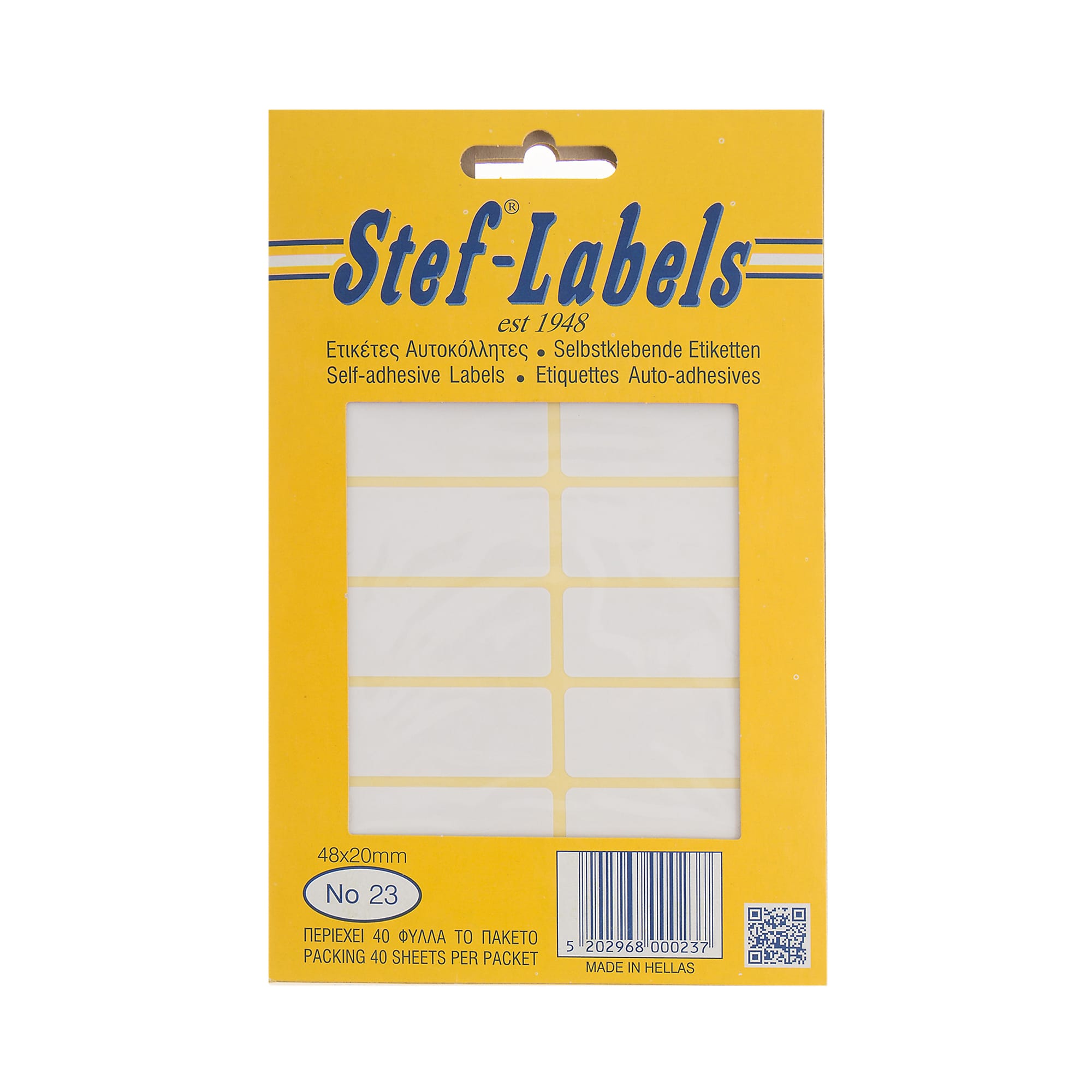 aytokollhtes-etiketes-stef-labels-no-23-14-or8ogonies-48x20mm-40fylla-1 Αυτοκόλλητες ετικέτες Stef-Labels No. 23 14-ορθογώνιες 48x20mm 40 φύλλα - Image 1