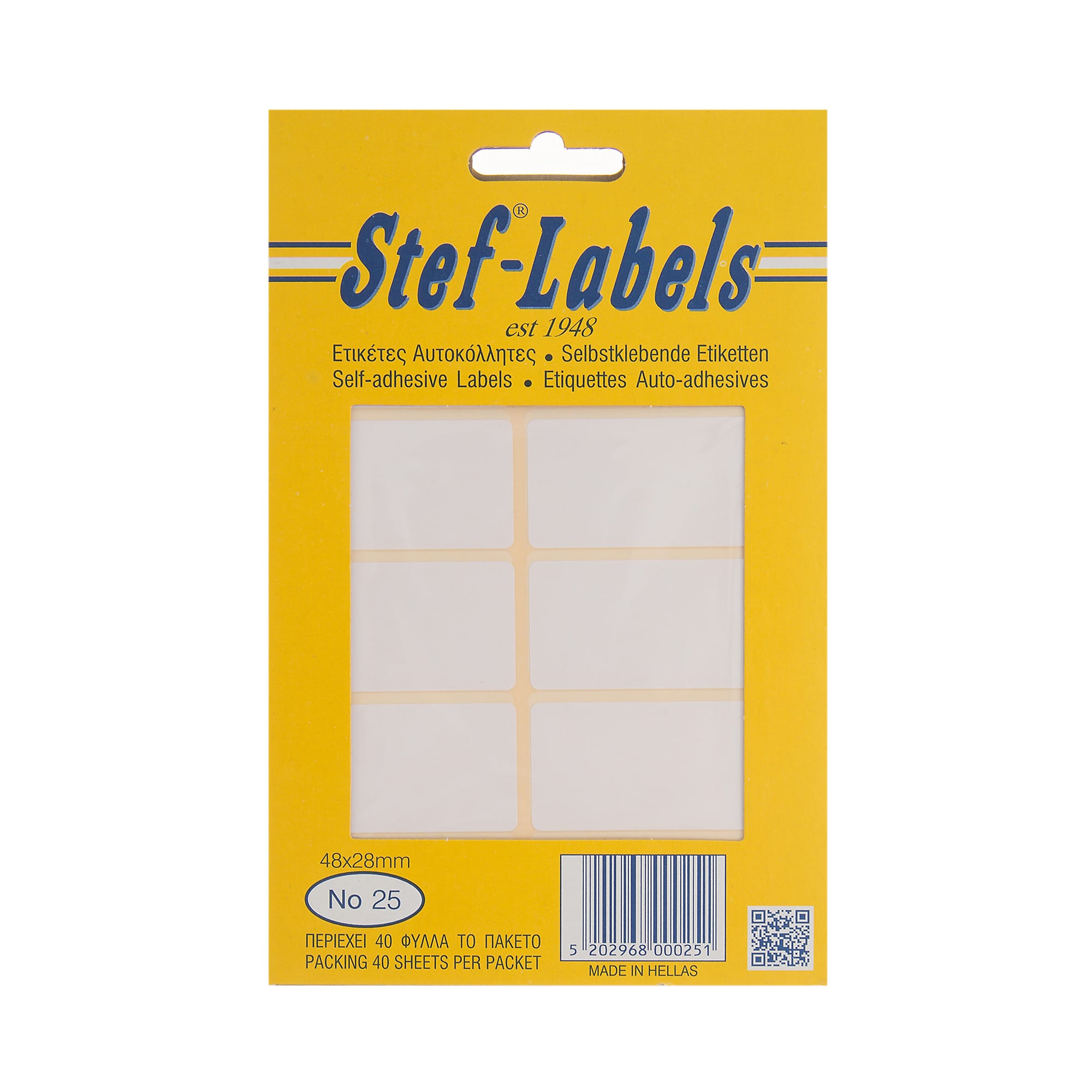 aytokollhtes-etiketes-stef-labels-no-25-10-or8ogonies-48x28mm-40fylla-1 Αυτοκόλλητες ετικέτες Stef-Labels No. 25 10-ορθογώνιες 48x28mm 40 φύλλα - Image 1