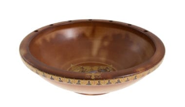 Πήλινο μπολ για Ευχέλαιο με χρυσοτυπία 1 τεμ.