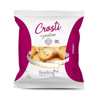 Πρωτεϊνικά κρουτόν-ρολάκια (παξιμαδάκια) με ελαιόλαδο & χαμηλούς υδατάνθρακες Feeling OK Crosti 50 γρ.