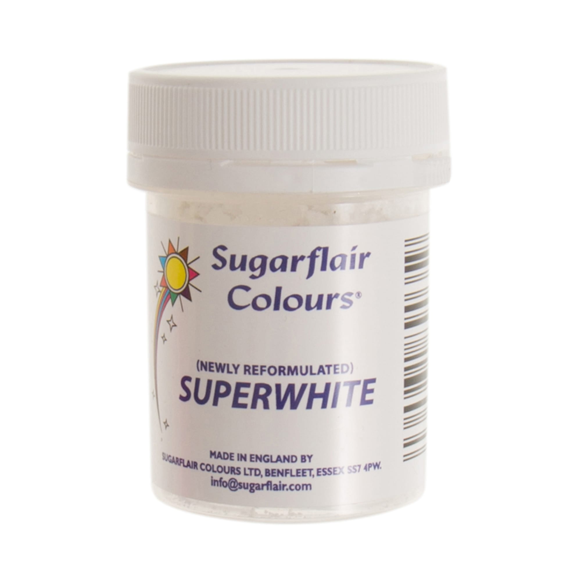 xroma-zaxaropastas-se-skonh-leyko-sugarflair-superwhite-20g-(009.03.020) Χρώμα ζαχαρόπαστας σε σκόνη λευκό Sugarflair Superwhite 20 γρ. (009.03.020) - Image 1