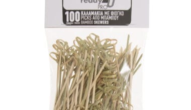 Καλαμάκια μπαμπού για catering με φιόγκο Ready2U Pro 9 εκ. 100 τεμ.
