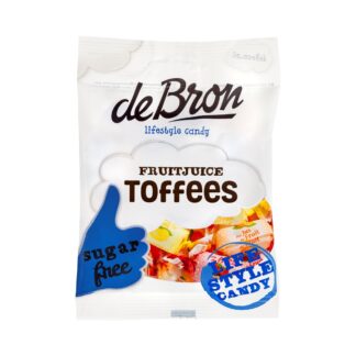 Καραμέλες ανάμεικτα φρούτα deBron Fruit Juice Toffees χωρίς ζάχαρη 90 γρ.