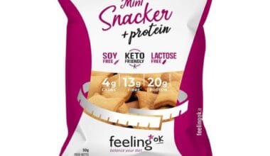 Πρωτεϊνικά μίνι κράκερ με χαμηλούς υδατάνθρακες Feeling OK Mini Snacker 50 γρ.