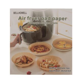 Αντικολλητικές φόρμες για φριτέζα αέρος (air fryer pad paper) από λαδόχαρτο Bellhowell 20x4,5 εκ. 100 τεμ.