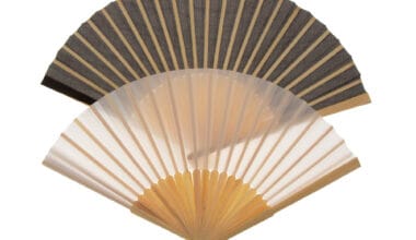 Βεντάλια μπαμπού (bamboo) Out Of The Blue μονόχρωμη 37x21 εκ. 1 τεμ.