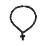 Κομποσκοίνι χοντρό μεγάλο Φ10 εκ. με σταυρό, μαύρο με κόκκινη χάντρα 1 τεμ.