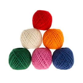 Κορδόνι γιούτα χρωματιστό Φ2mm 50 μ. σετ 6 τεμ.