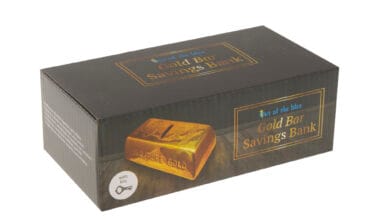 Κουμπαράς μεταλλικός σε σχήμα ράβδου χρυσού Out Of The Blue Gold Bar 1 τεμ.