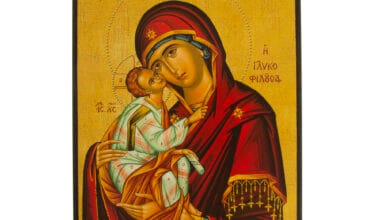 Ξύλινο εικόνισμα Παναγία Γλυκοφιλούσα 26x20 εκ. 1 τεμ.