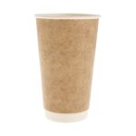 Ποτήρια χάρτινα κραφτ 16oz (480ml) με διπλό τοίχωμα 10x25 τεμ.