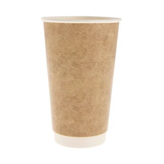 Ποτήρια χάρτινα κραφτ 16oz (480ml) με διπλό τοίχωμα 10x25 τεμ.