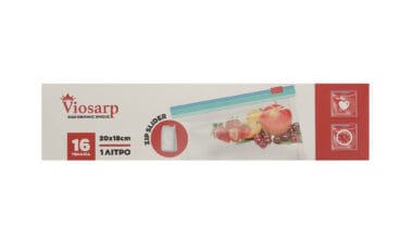 Σακουλάκια τροφίμων με αεροστεγές κλείσιμο Viosarp Zip Slider 20x18εκ. (1 λίτρο) 16 τεμ.