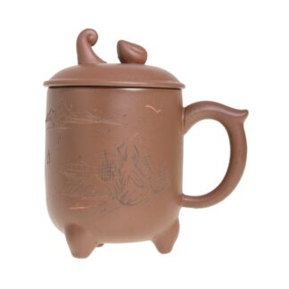 Κούπα πήλινη με καπάκι 400ml καφέ (ET-4024) 1 τεμ.