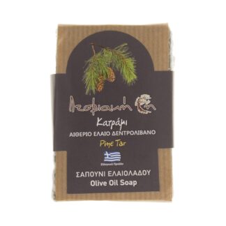 Σαπούνι μαύρο "Κατράμι" Λεσβιακή Γη με ελαιόλαδο & αιθέριο έλαιο δεντρολίβανου 100 γρ.