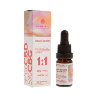 Έλαιο CBD 5% & CBG 5% Kannabio Healing Drops 1:1 ΒΙΟ 10ml