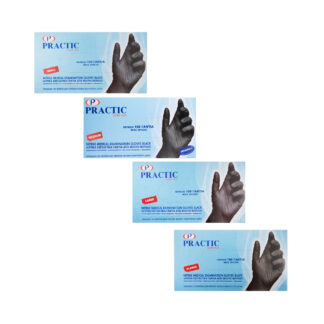 Γάντια μίας χρήσης νιτριλίου μαύρα Practic Super Plus μη αποστειρωμένα, μη πουδραρισμένα κουτί 100 τεμ.
