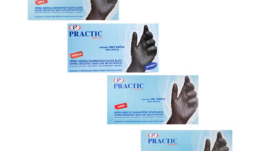 Γάντια μίας χρήσης νιτριλίου μαύρα Practic Super Plus μη αποστειρωμένα, μη πουδραρισμένα κουτί 100 τεμ.