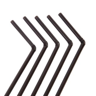 Καλαμάκια πλαστικά επαναχρησιμοποιήσιμα μαύρα σπαστά (φραπέ) 1.000 τεμ.