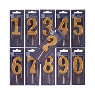 Κεριά γενεθλίων αριθμοί χρυσοί Αλιπράντης 1 τεμ.