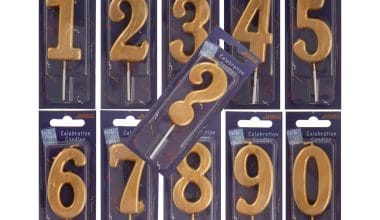 Κεριά γενεθλίων αριθμοί χρυσοί Αλιπράντης 1 τεμ.