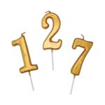 Κεριά γενεθλίων αριθμοί χρυσοί Αλιπράντης 1 τεμ. - Image 2