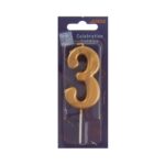 Κεριά γενεθλίων αριθμοί χρυσοί Αλιπράντης 1 τεμ. - Image 5